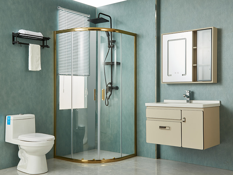 SE liukuva suihkukaappi, kirkas karkaistu lasi, kultainen alumiiniprofiili, kaksireikäinen kahva, ilman alustaa SE liukuva suihkukaappi, kirkas karkaistu lasi, kultainen alumiiniprofiili, kaksireikäinen kahva, ilman alustaa